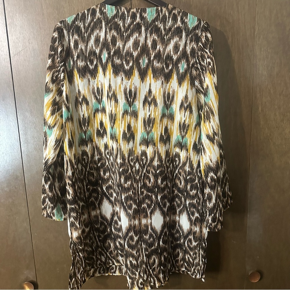 Stylish Multicolor Club Z Collection Women's Beaded Boho Tribal Beaded Blouse XL - Picture 8 of 12